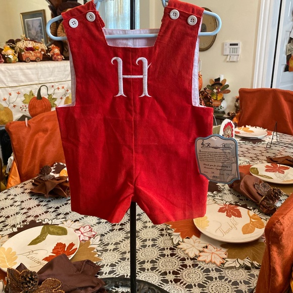 NWT Remember Nguyen Infant Boys Jon Jon size 3 months Monogrammed H - Picture 7 of 16